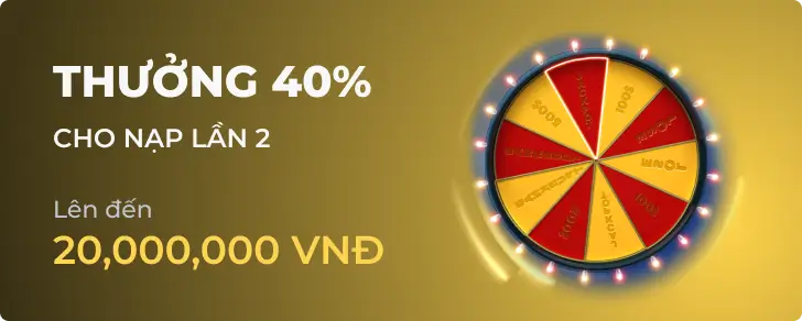Banner khuyến mãi Thưởng Đặc Biệt 40%