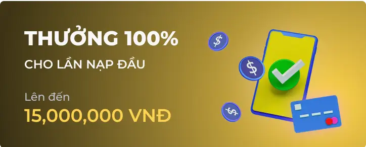 Banner khuyến mãi Nạp Đầu 100%